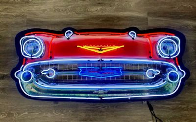  Chevrolet Bel Air Grill Neon Sign IN Shaped Steel Can
